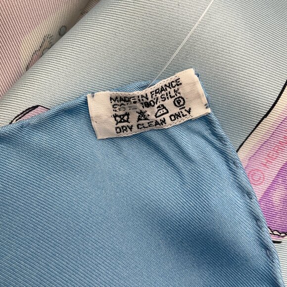 Hermes Light Blue Multi Le Jeu des Petits Bonheurs Print Square Silk Twill Scarf - Picture 4 of 10